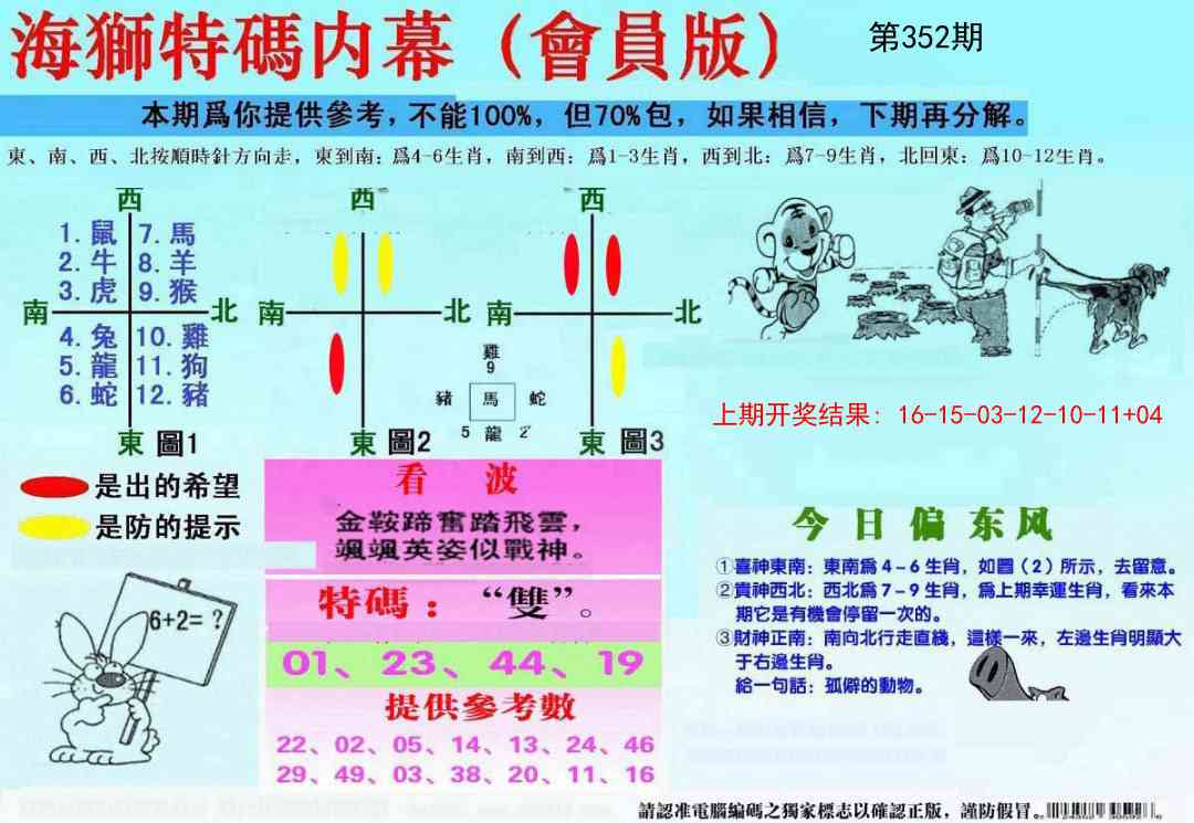 352期另版海狮特码内幕报[图]