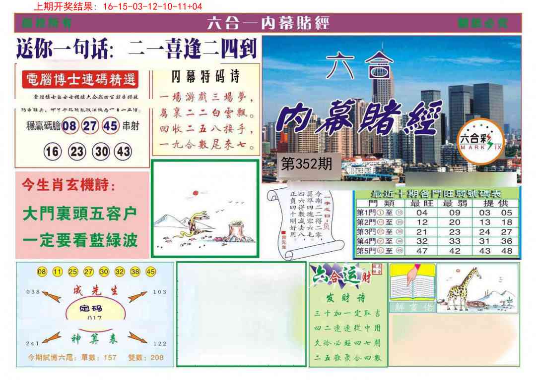 352期内幕赌经[图]