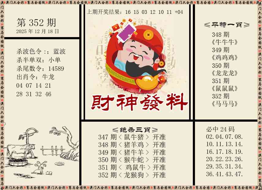 352期财神发料[图]