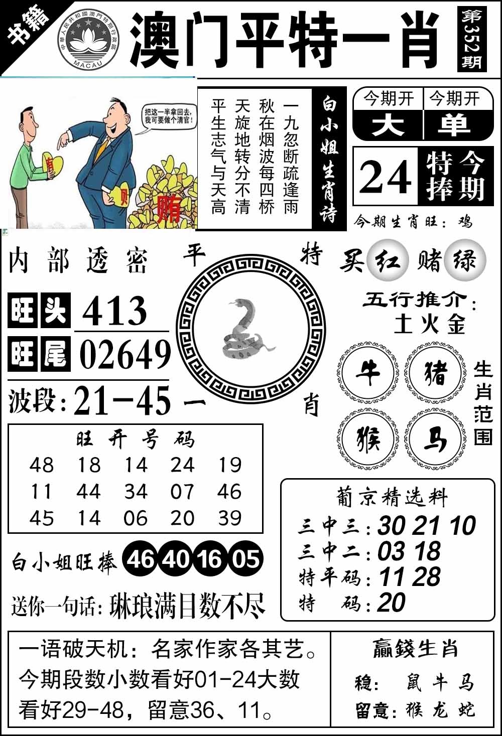 352期澳门内部透密[图]